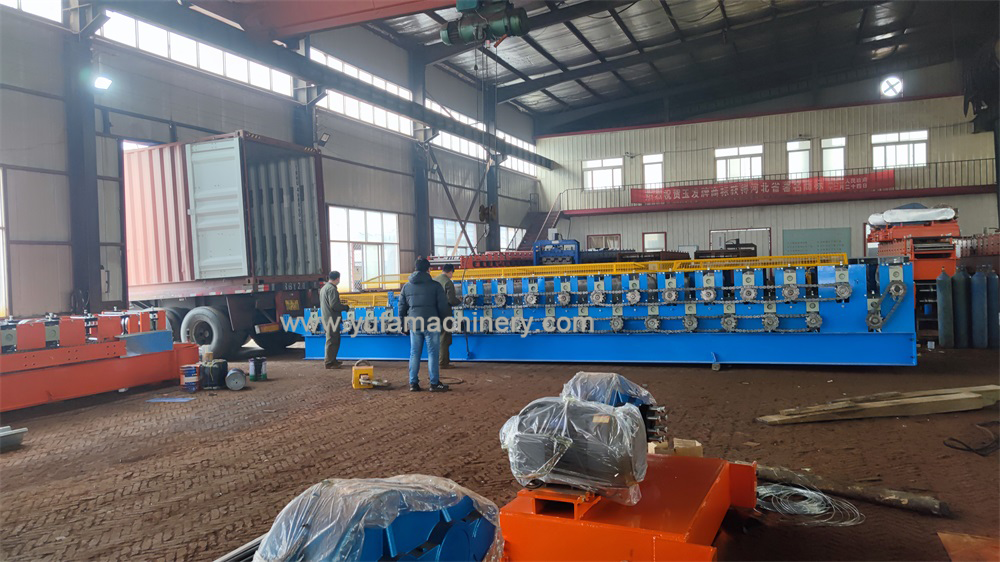 Export double layer floor deck roll forming machine and hydraulic decoiler to Serbia