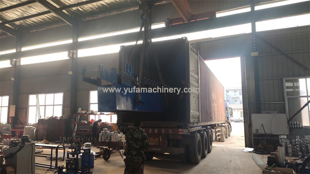 Export air filter frame roll forming machine to Russia
