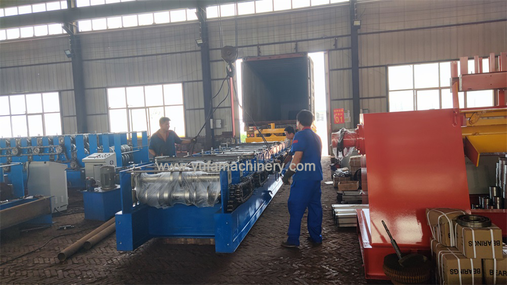 Export 688 floor deck roll forming machine and 4m bending machine to Guyana