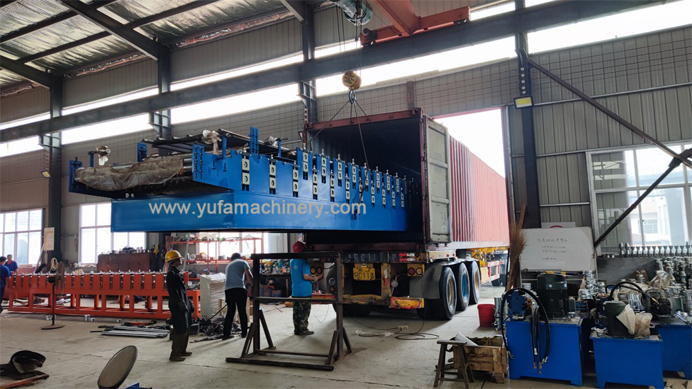 Export corrugated and trapezoid double layer roll forming machine to Guyana