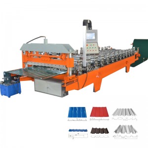 Steel trapezoidal type roofing tile wall panel roll forming machine