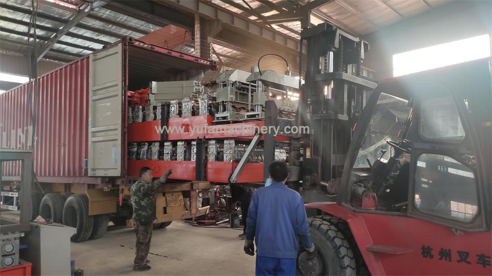 Export glazed tile roll forming machine to Kyrgyzstan